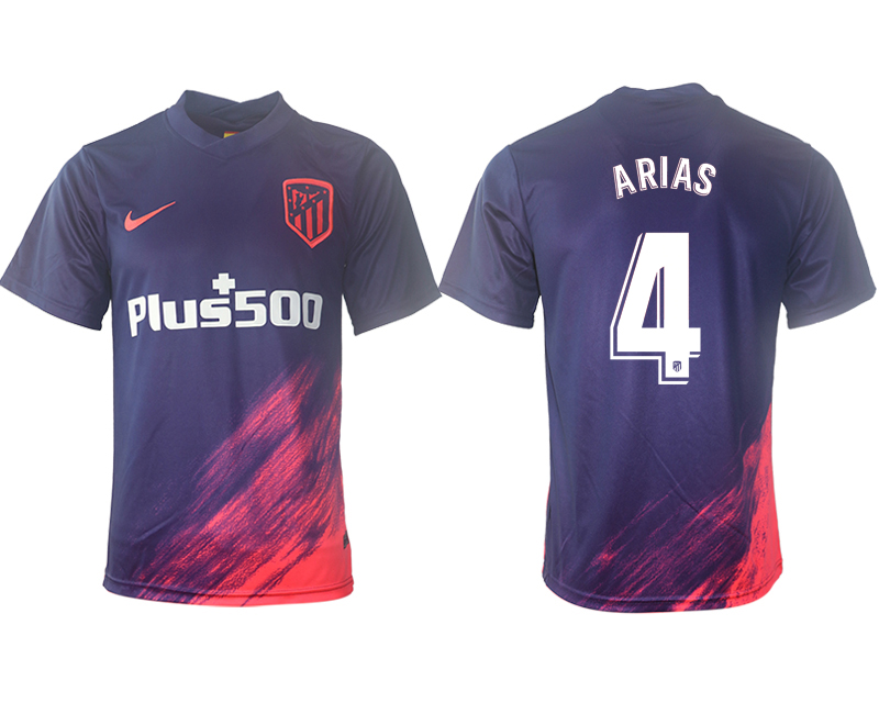Men 2021-2022 Club Atletico Madrid away aaa version purple #4 Soccer Jersey